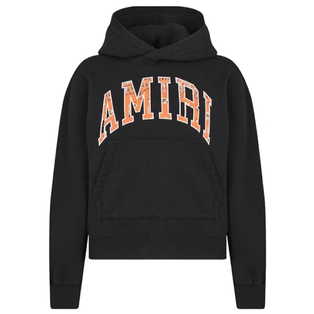 Amiri Bandana Applique Hoodie In Black Size Xs Unisex